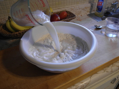 Add Liquid to the Flour