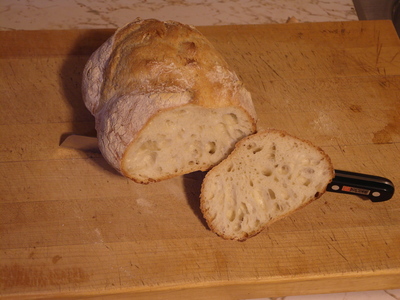 Sliced open loaf