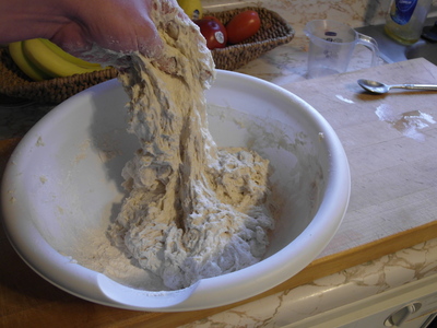 Dough is halfway to batter