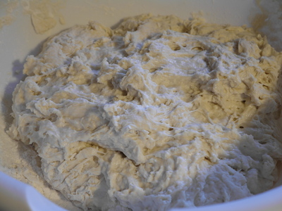 Dough is halfway to batter 2